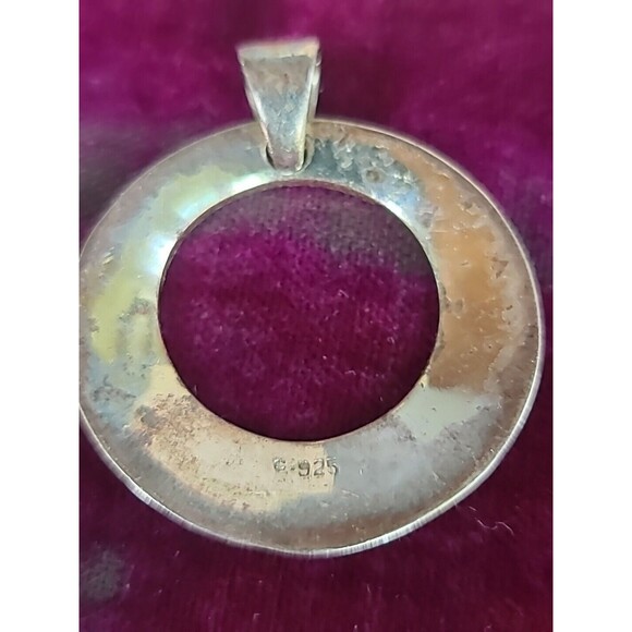 925 Hammered Circular Pendant Vintage - Picture 5 of 10